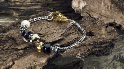 Fuchsschwanz-Armband mit Goldverschluss und feinen Trollbeads-Beads