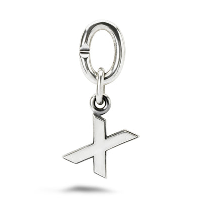 X, Silver Link Charm