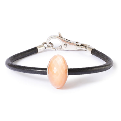 Feldspat Mondstein Leder Armband