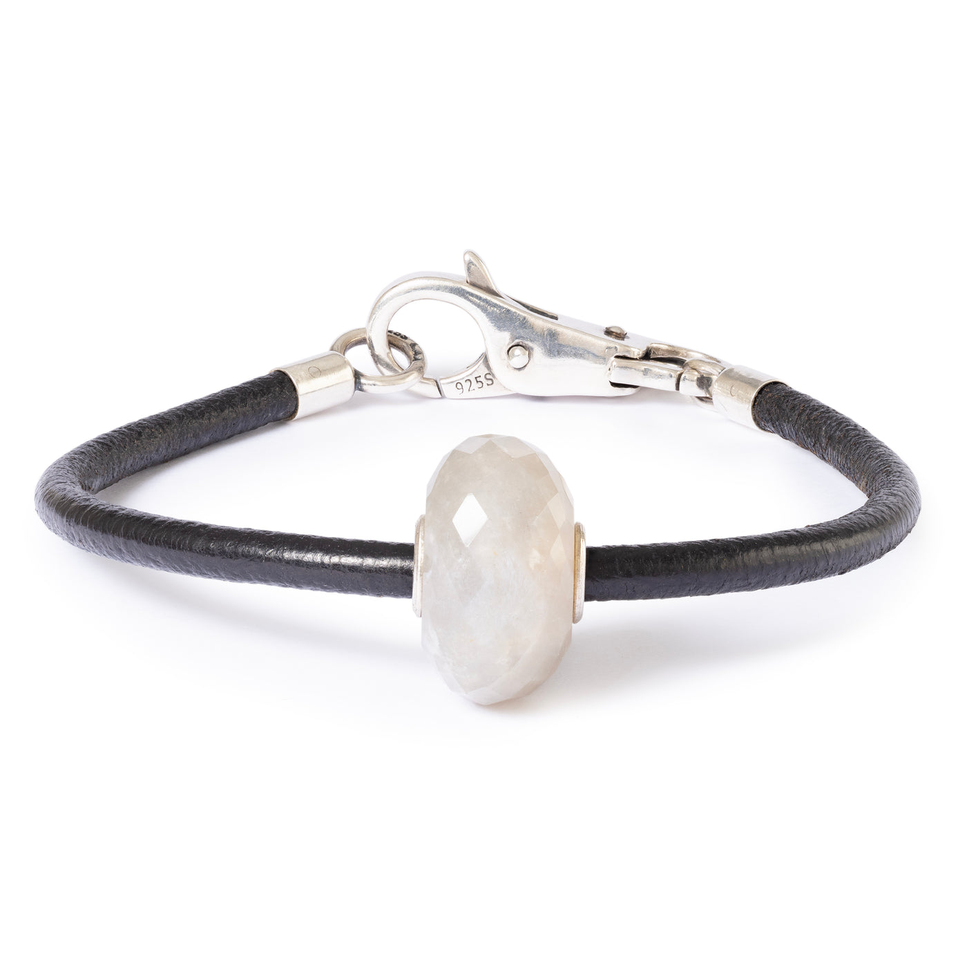 Graue Mondstein Leder Armband