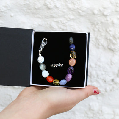 Natur Harmonie Ring und Halskette Geschenk Set