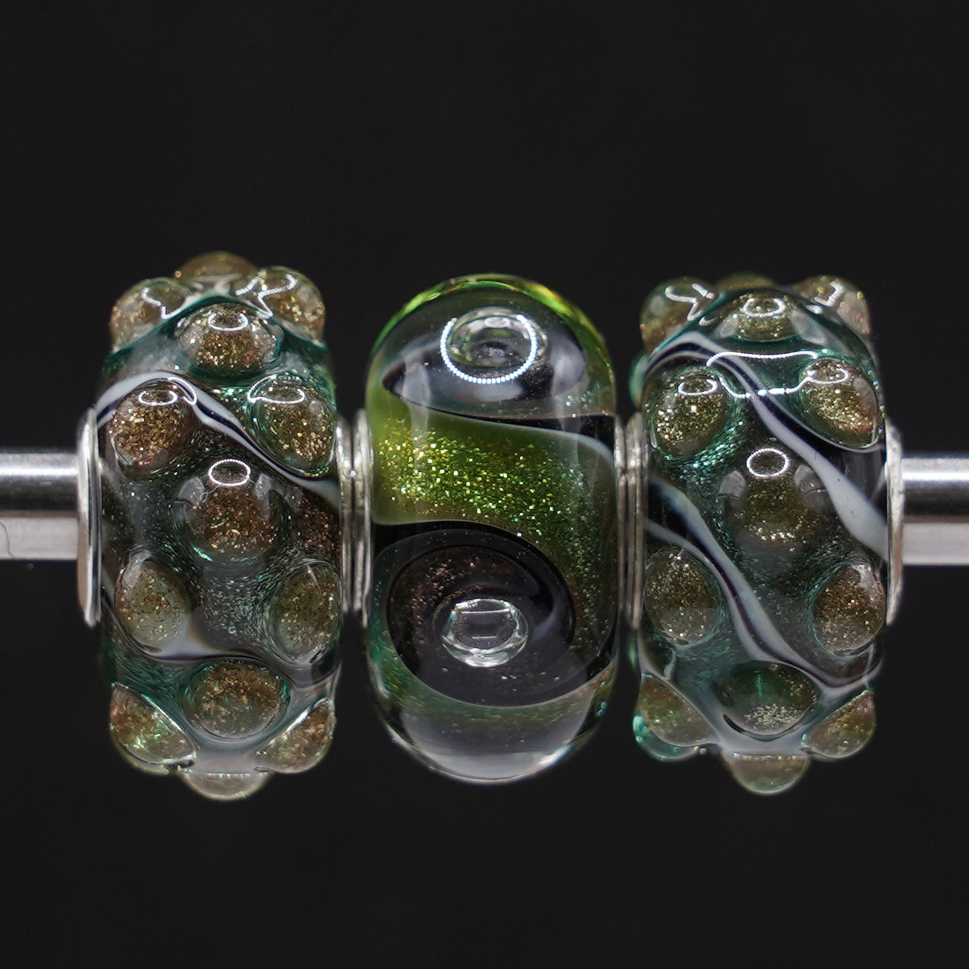 Grüner Glitzer Wirbel Unique Set