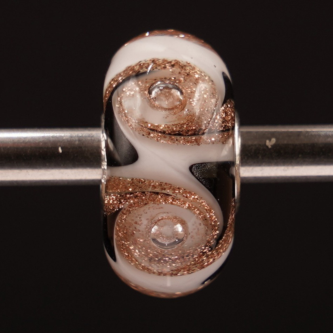 Weiß Schwarzer Glitzer Wirbel Winter Unique