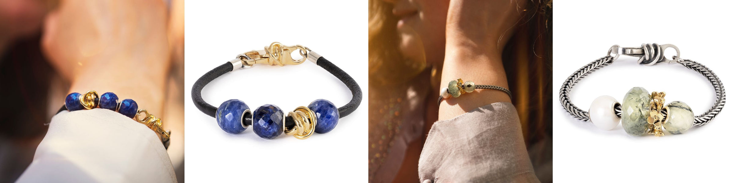 Collage mit Edelsteinarmbändern