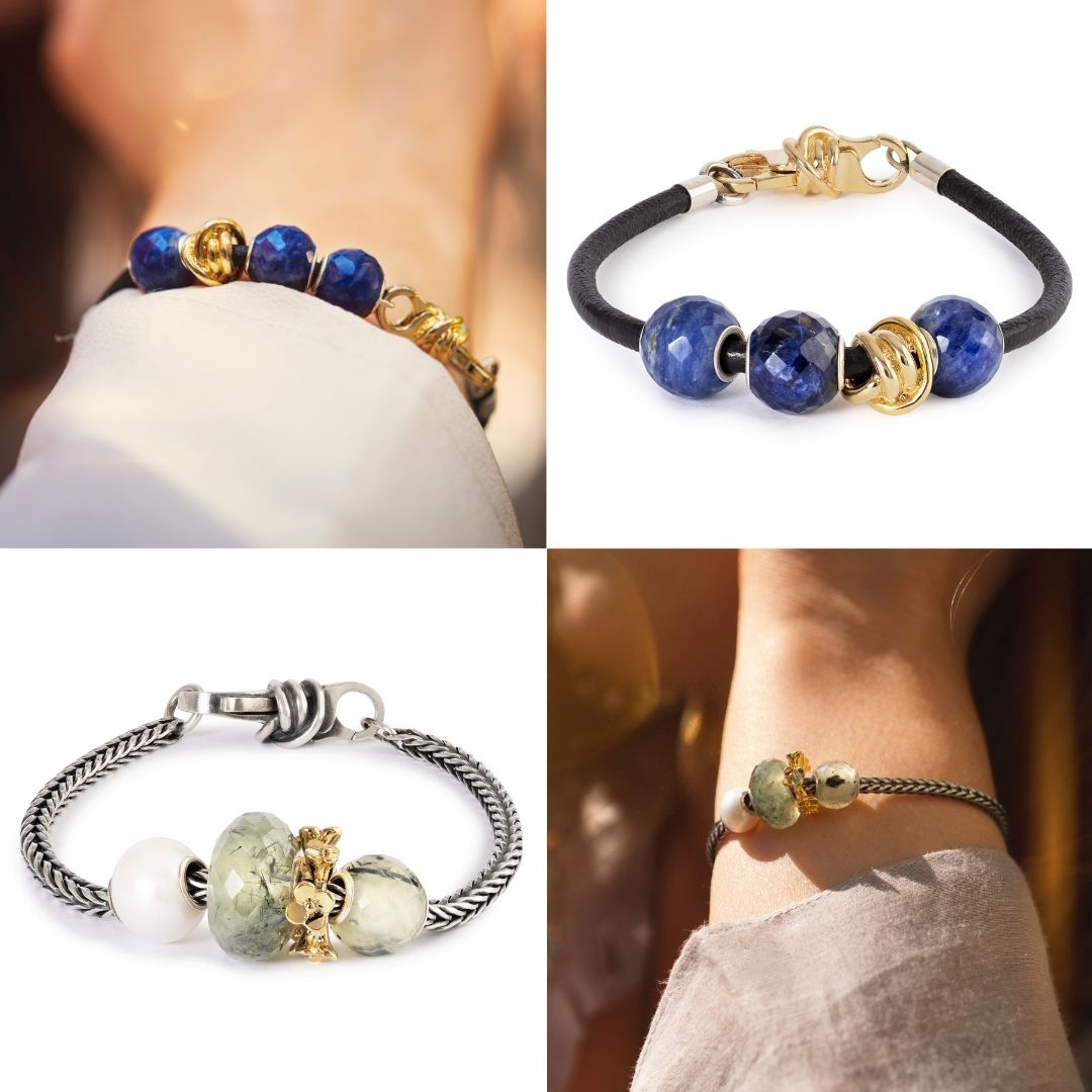 Collage mit Edelsteinarmbändern