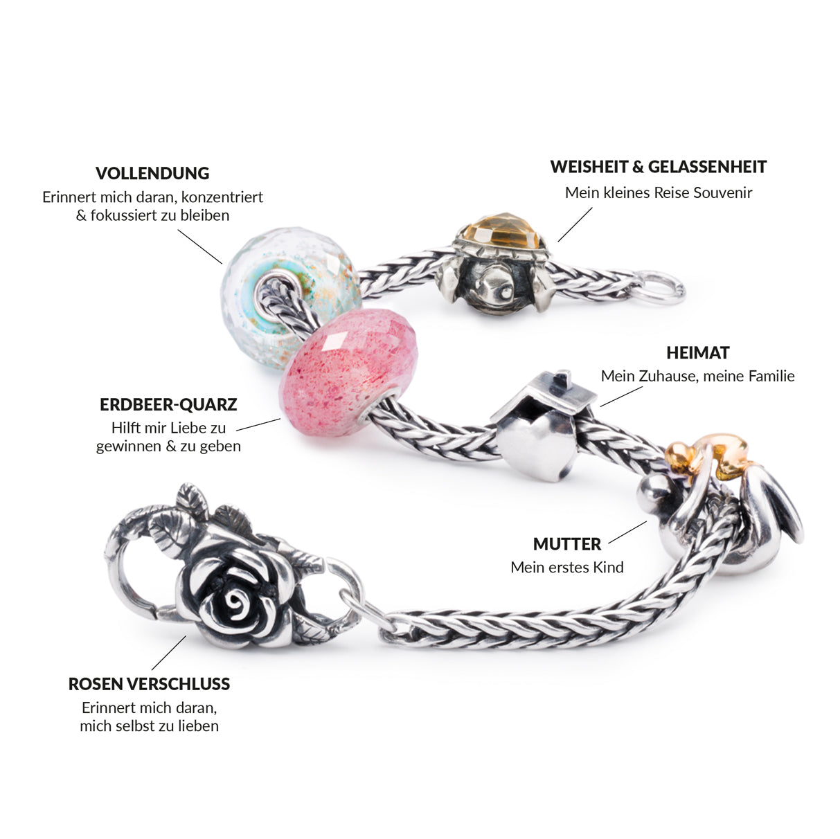 Fuchsschwanz Armband mit vielen Beads und einem Verschluss