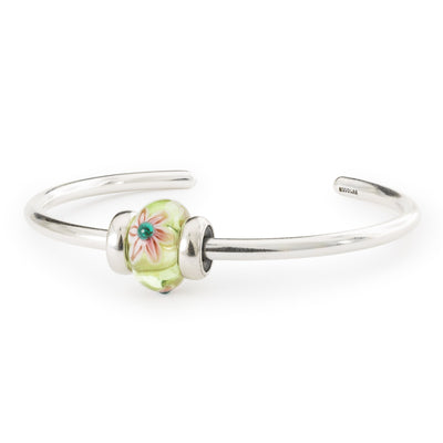 Pinke Blumen - Limitierte Edition auf einer Armspange Silber mit zwei Silber Spacern