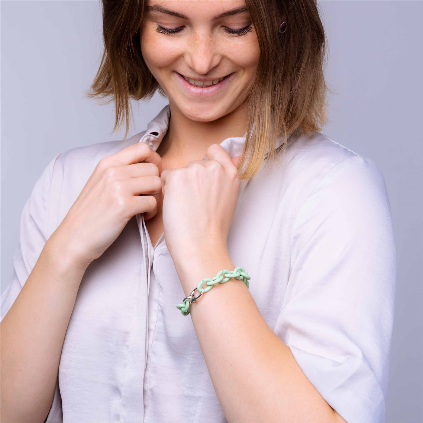 Mint Green Silver Bracelet