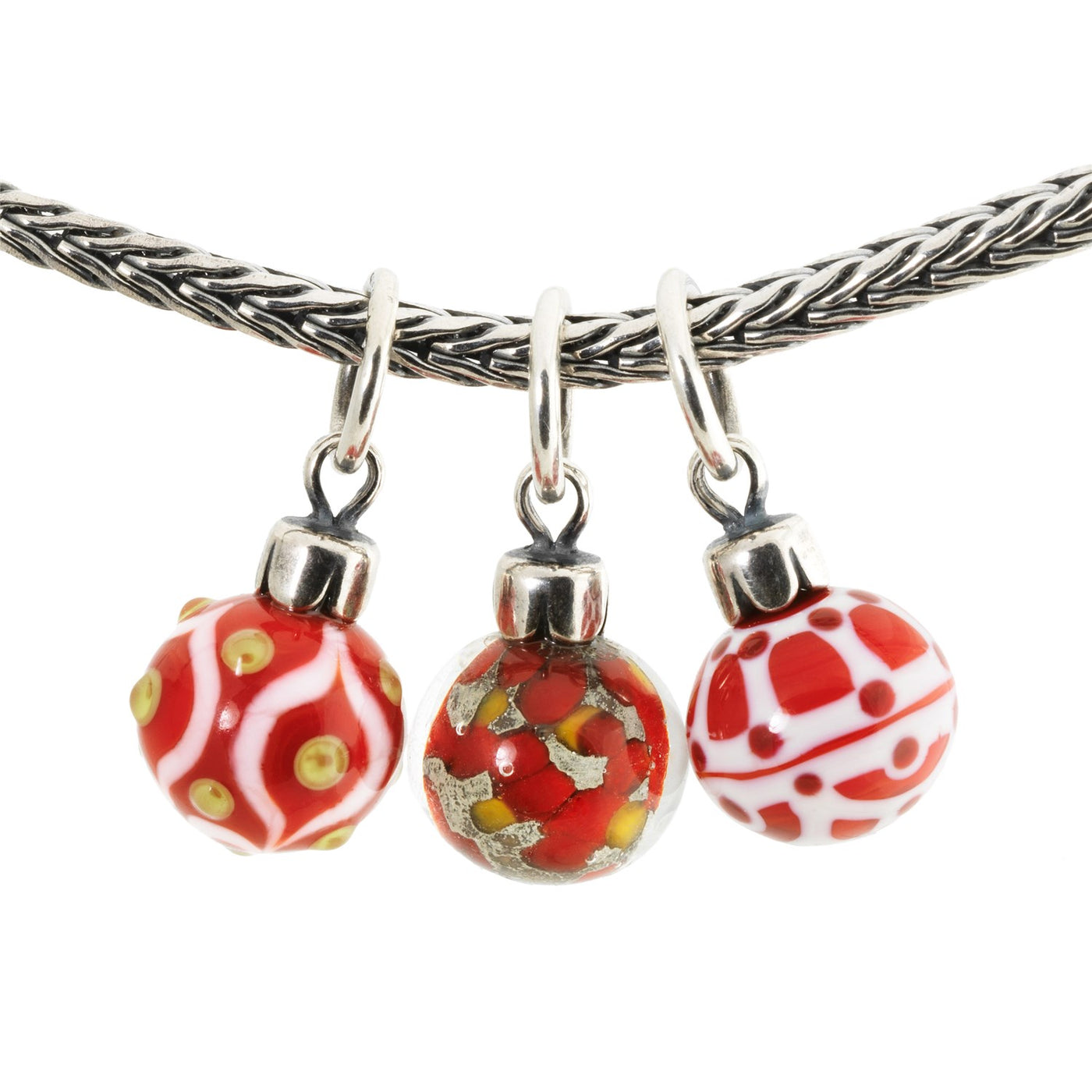 Rote Weihnachtskugel Anhänger Set