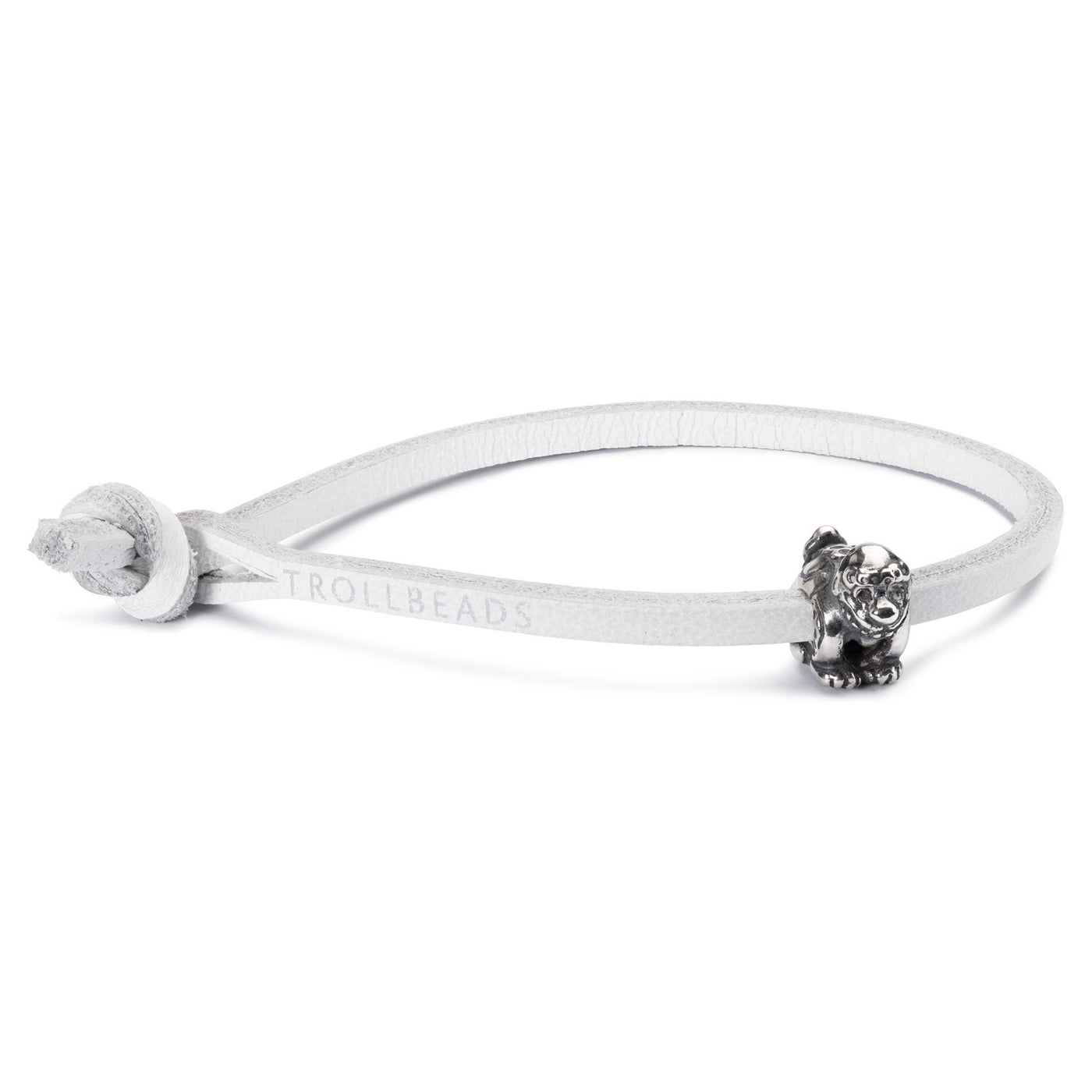 Single Lederarmband, weiß
