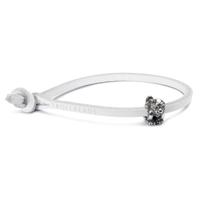 Single Lederarmband, weiß