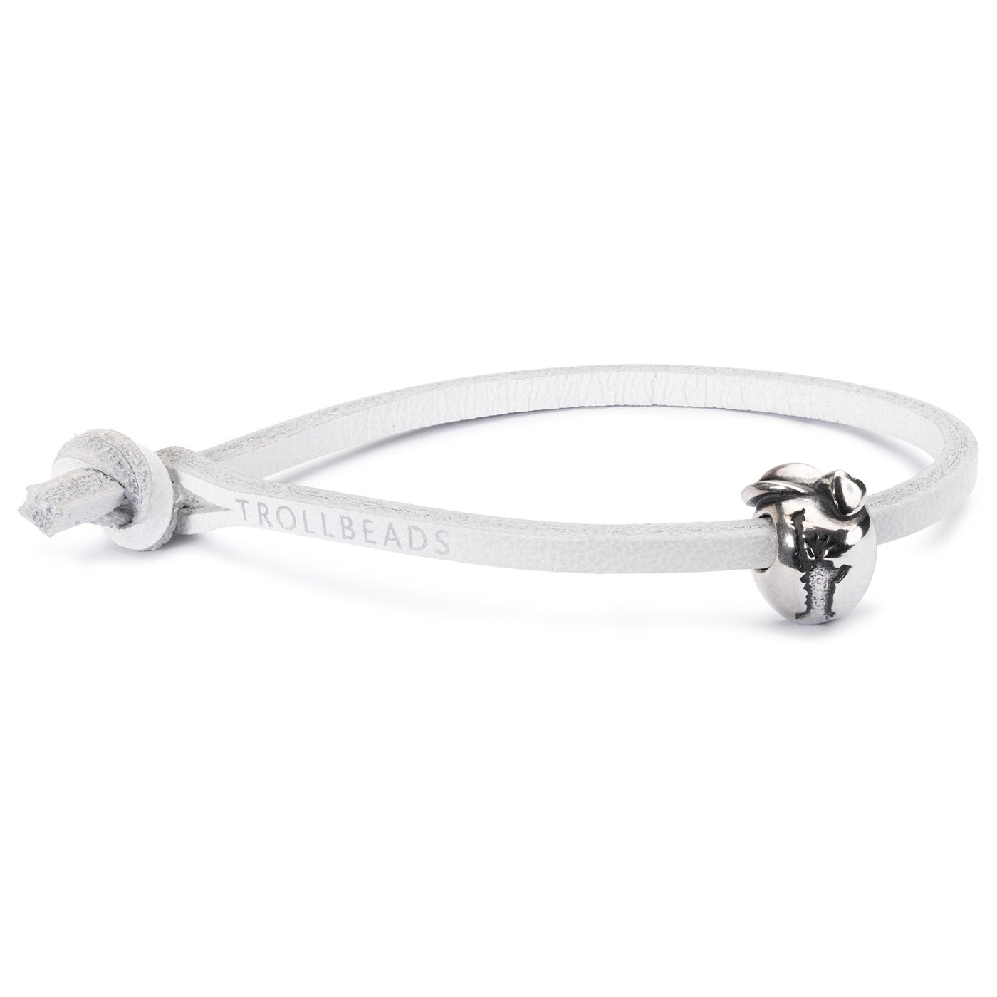 Single Lederarmband, weiß