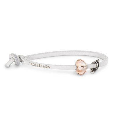 Single Lederarmband, weiß