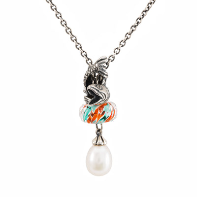 Glücks Koi Fantasy Halskette mit weißer Perle