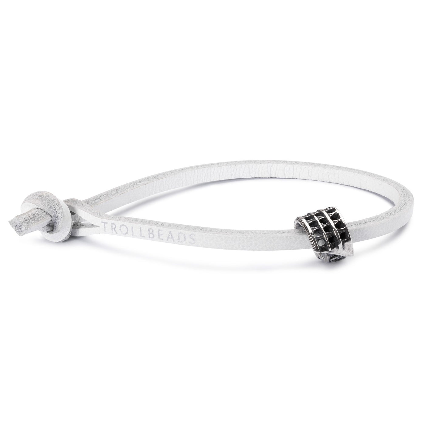 Single Lederarmband, weiß