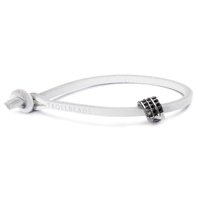Single Lederarmband, weiß