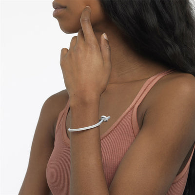 Single Lederarmband, weiß